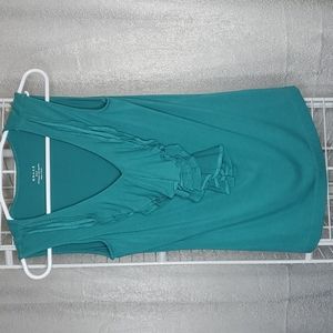 Grace Ruffled Neckline Green Tank Top Woman's Size Small